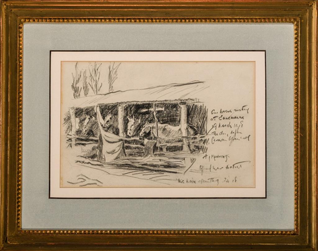 The Strathcona Horse Lines in France sketch, by Sir Alfred Munnings (Courtesy of Cross Gate Gallery)